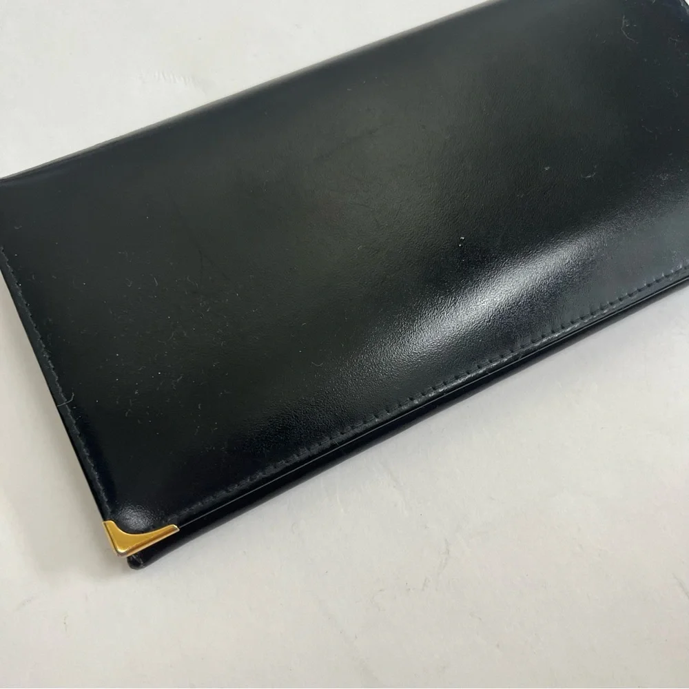 Dunhill Long Wallet Leather Gold Hardware Card Holder